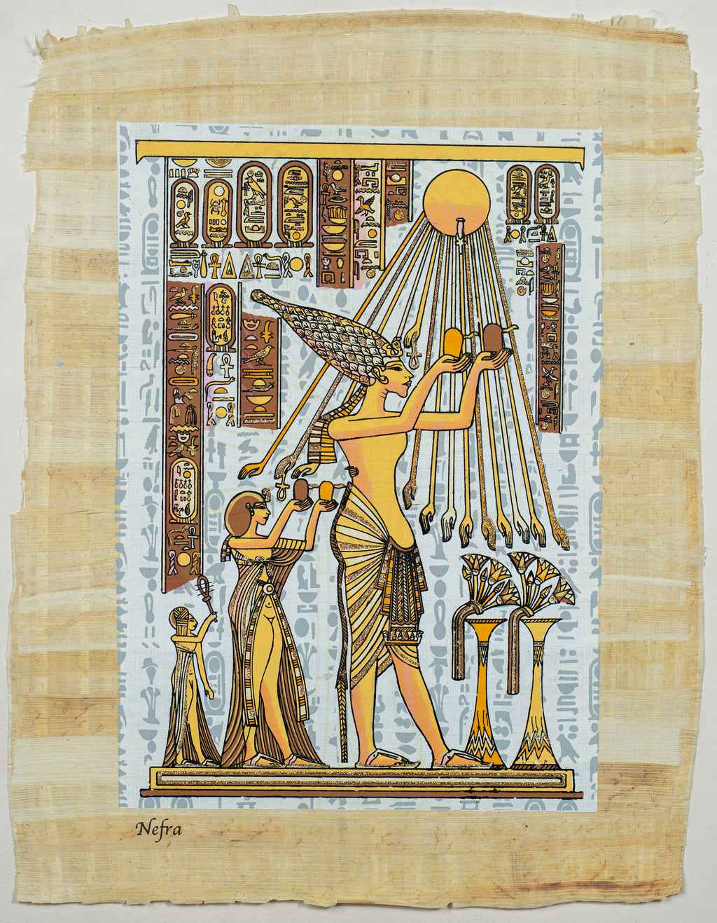 Akhnaton Worshiping God Aton