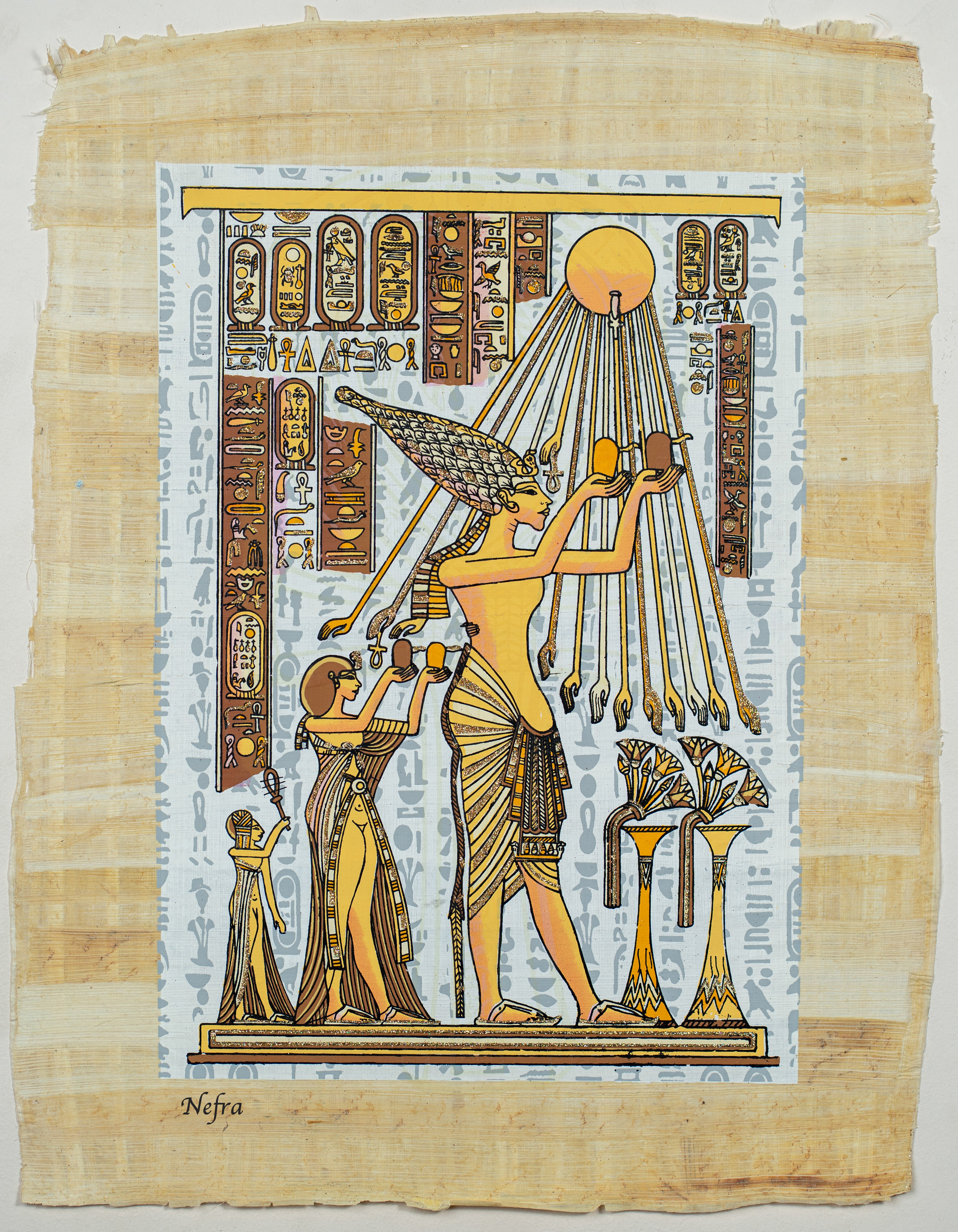 Akhnaton Worshiping God Aton